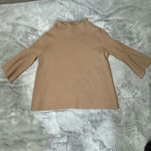 Baltic Born Camel Cowl Neck Sweater w/ bell boho sleeves Womens medium NWT